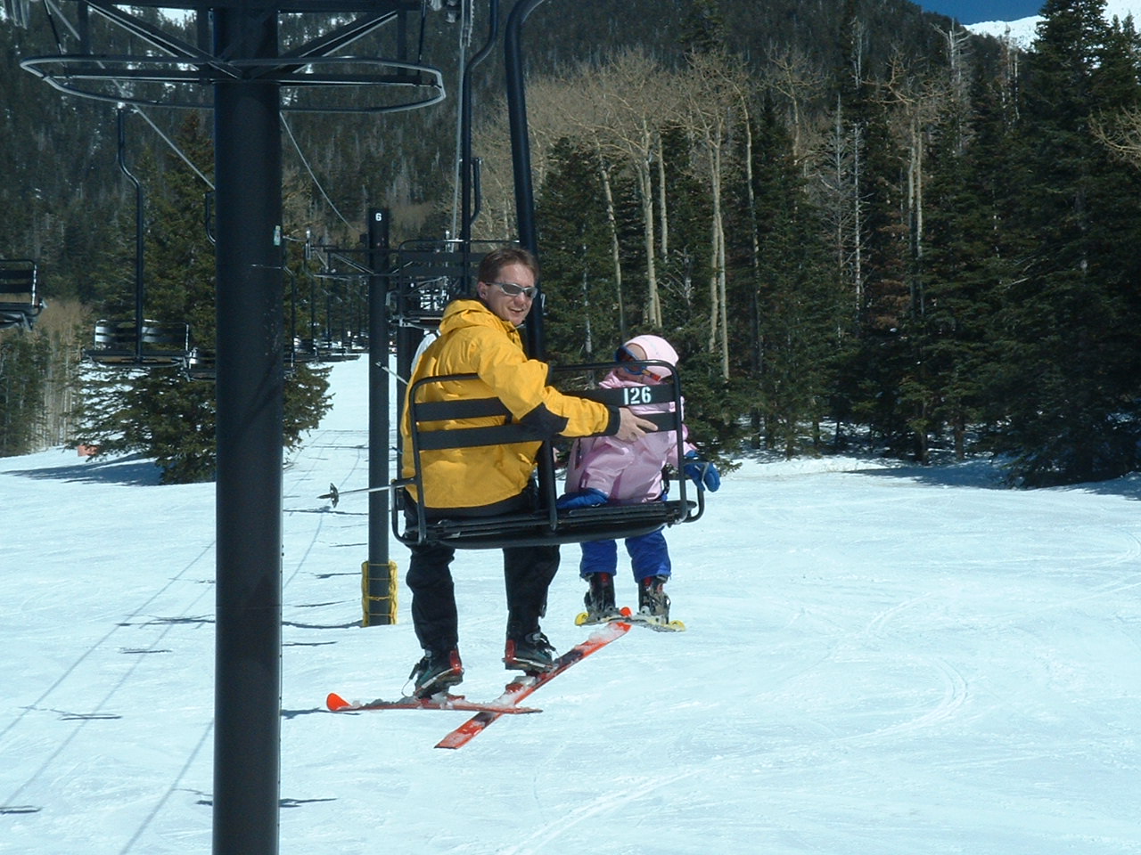 Megan and Roger Skiing at Arizona Snowbowl